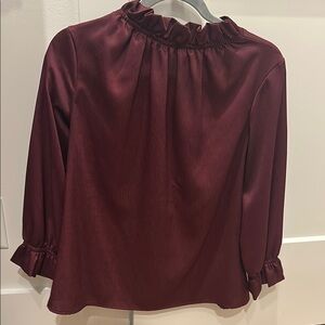 Red Ruffled 3/4 Sleeve Blouse